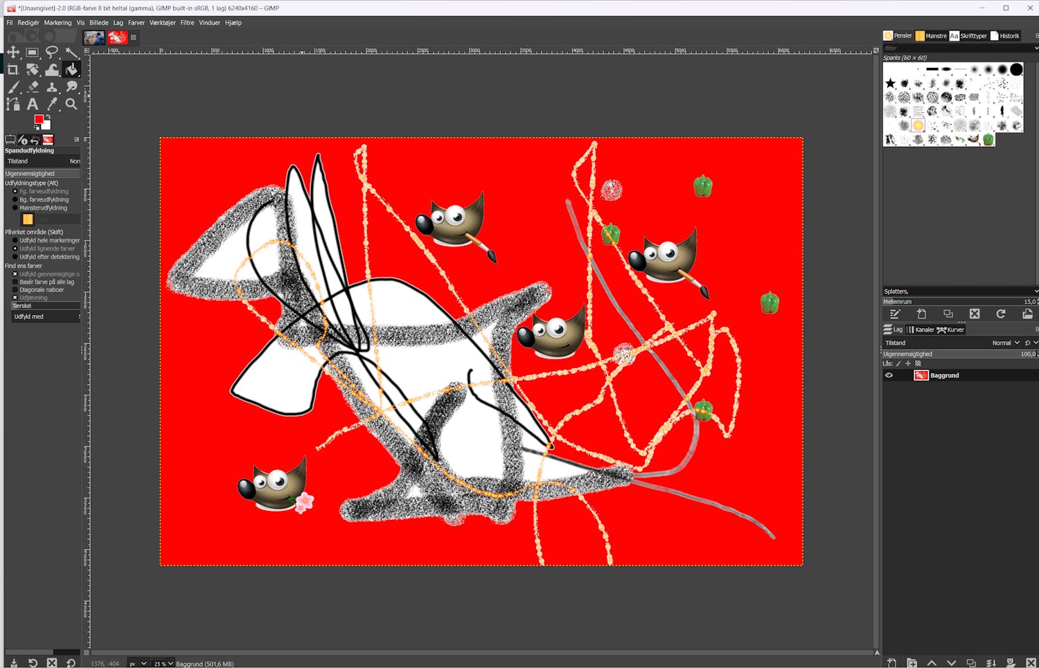 Du kan rita och illustrera i Gimp. Gimp kan även användas för teckning och animation.